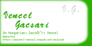 vencel gacsari business card